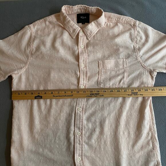 Rails Fairfax Button Down Short Sleeve Shirt Mens L Pink Cotton Casual - Picture 7 of 13